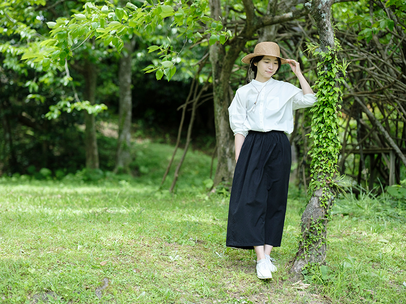 マアル 久留米絣 オーガニックコットン ロングスカート ロングパンツ ショートパンツ 満月パンツ